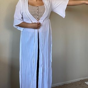 White duster/bathing suit cover up